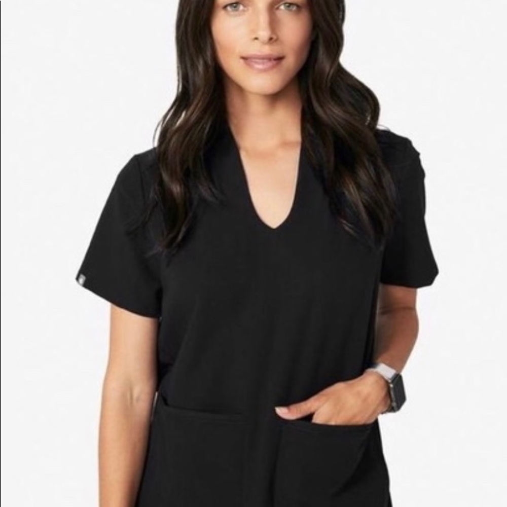 FIGS Small Black Banepa Scrub Top